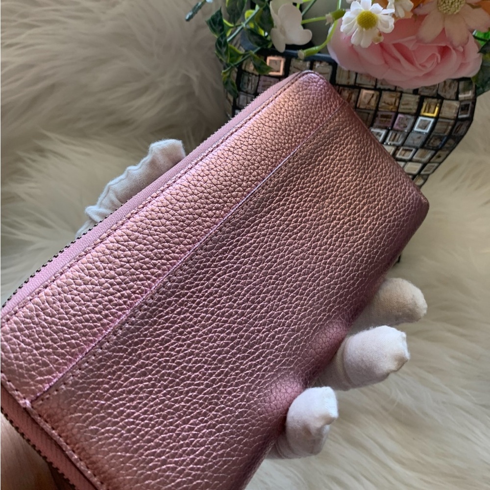 Coach Metallic Pink Leather Wallet - Picture 2 of 5
